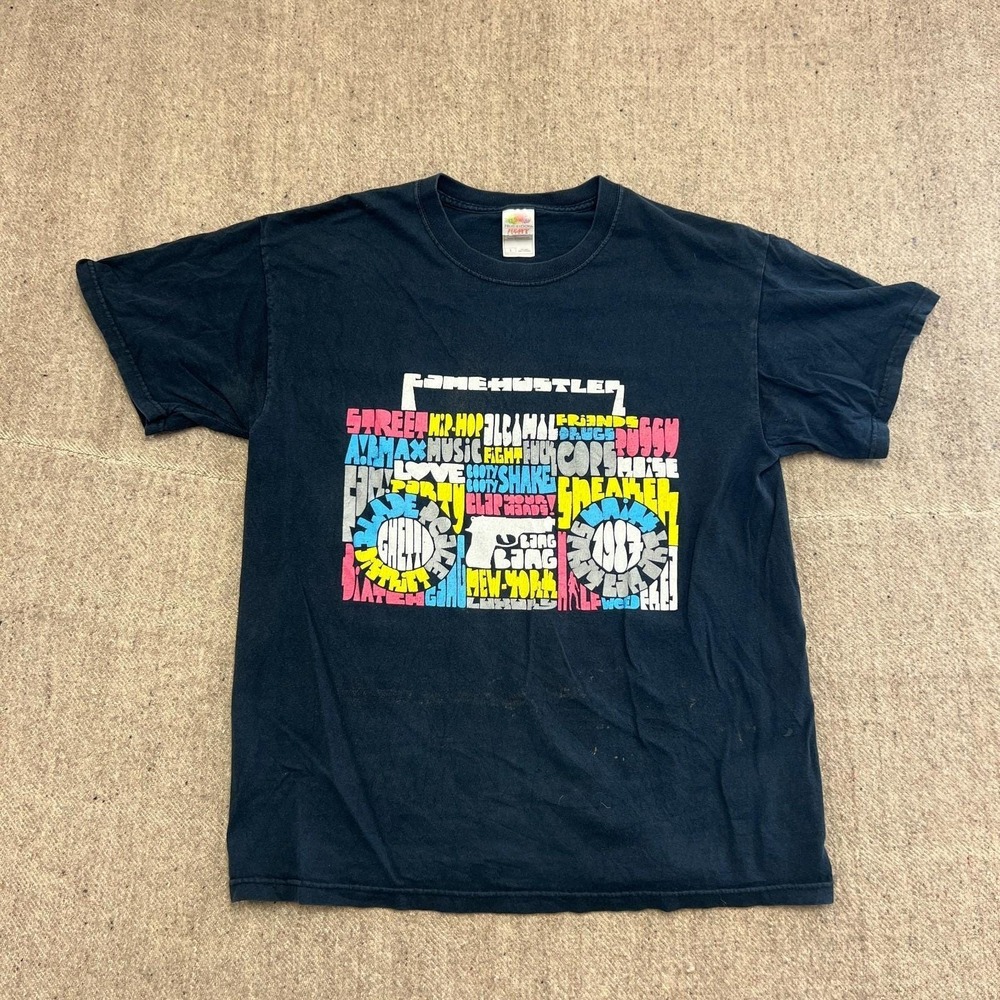 Vintage Fame Hustler Shirt Mens Large Black 2000s Pop‎ Culture New York